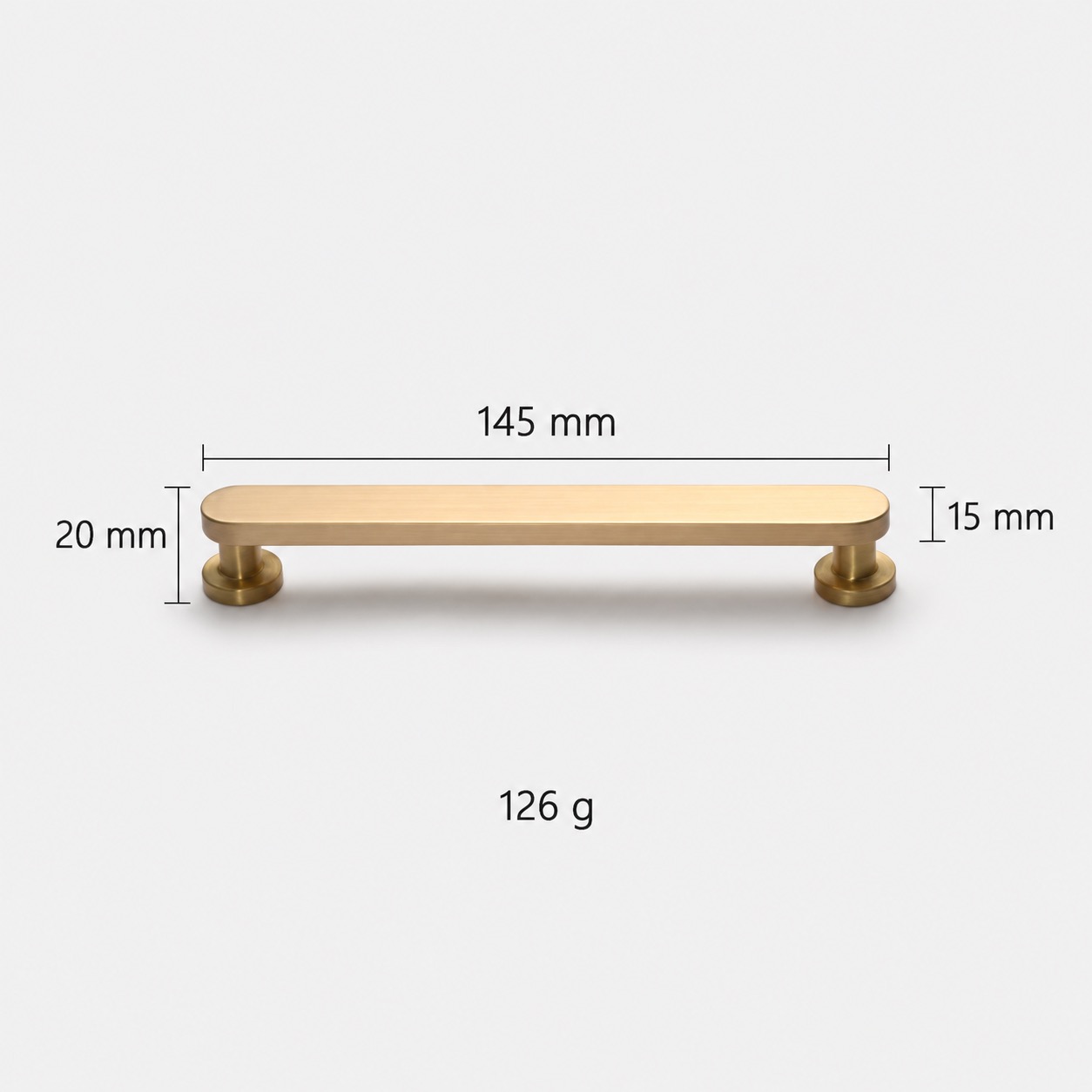 Modern Handles & Knobs T2948 in Solid brass for cabinets, wardrobes and furniture, product number T2948, T2948 - Matte - 145mm