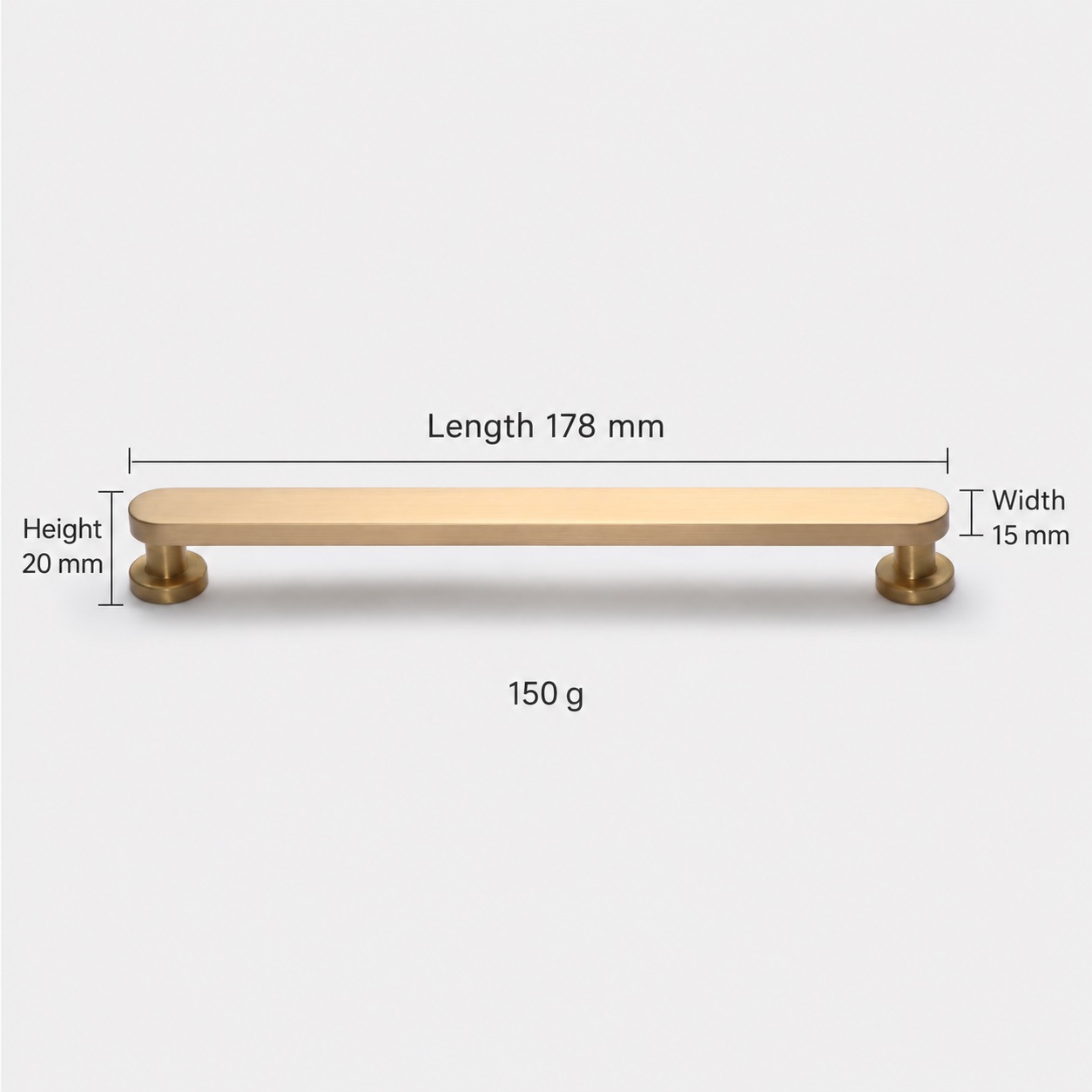 Modern Handles & Knobs T2948 in Solid brass for cabinets, wardrobes and furniture, product number T2948, T2948 - Matte - 178mm