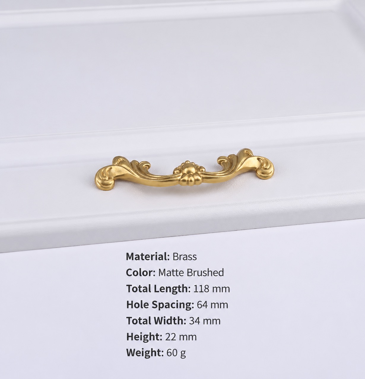 Modern Handles & Knobs T2951 in Solid brass for cabinets, wardrobes and furniture, product number T2951, T2951 - Matte - 118mm