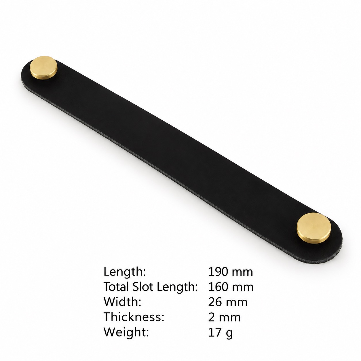 Modern Handles & Knobs T2953 in Solid brass for cabinets, wardrobes and furniture, product number T2953, T2953 - SKU variantBlack - 190mm