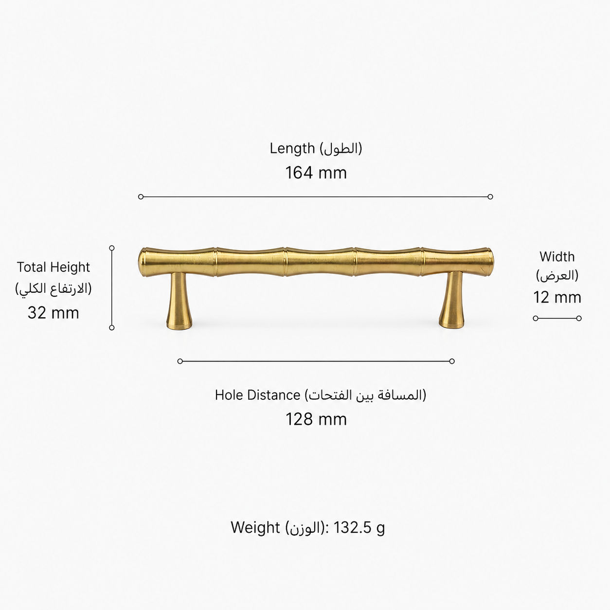 Modern Handles & Knobs T2960 in Solid brass for cabinets, wardrobes and furniture, product number T2960, T2960 - Matte brushed - 164mm