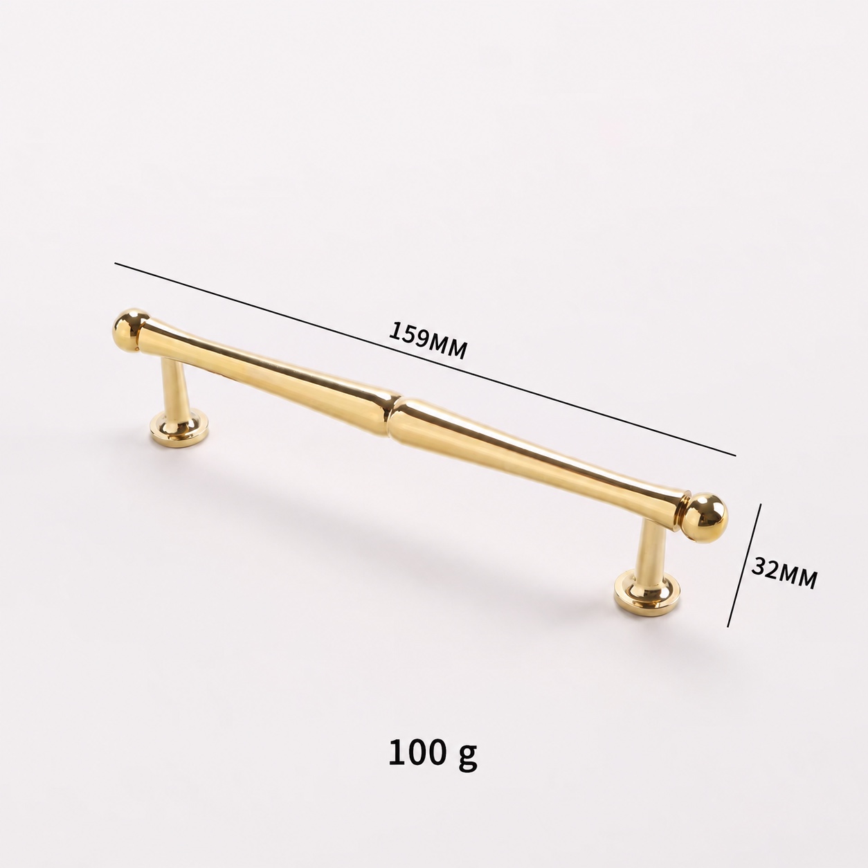 Modern Handles & Knobs T2983 in Solid brass for cabinets, wardrobes and furniture, product number T2983, T2983 - Large gold