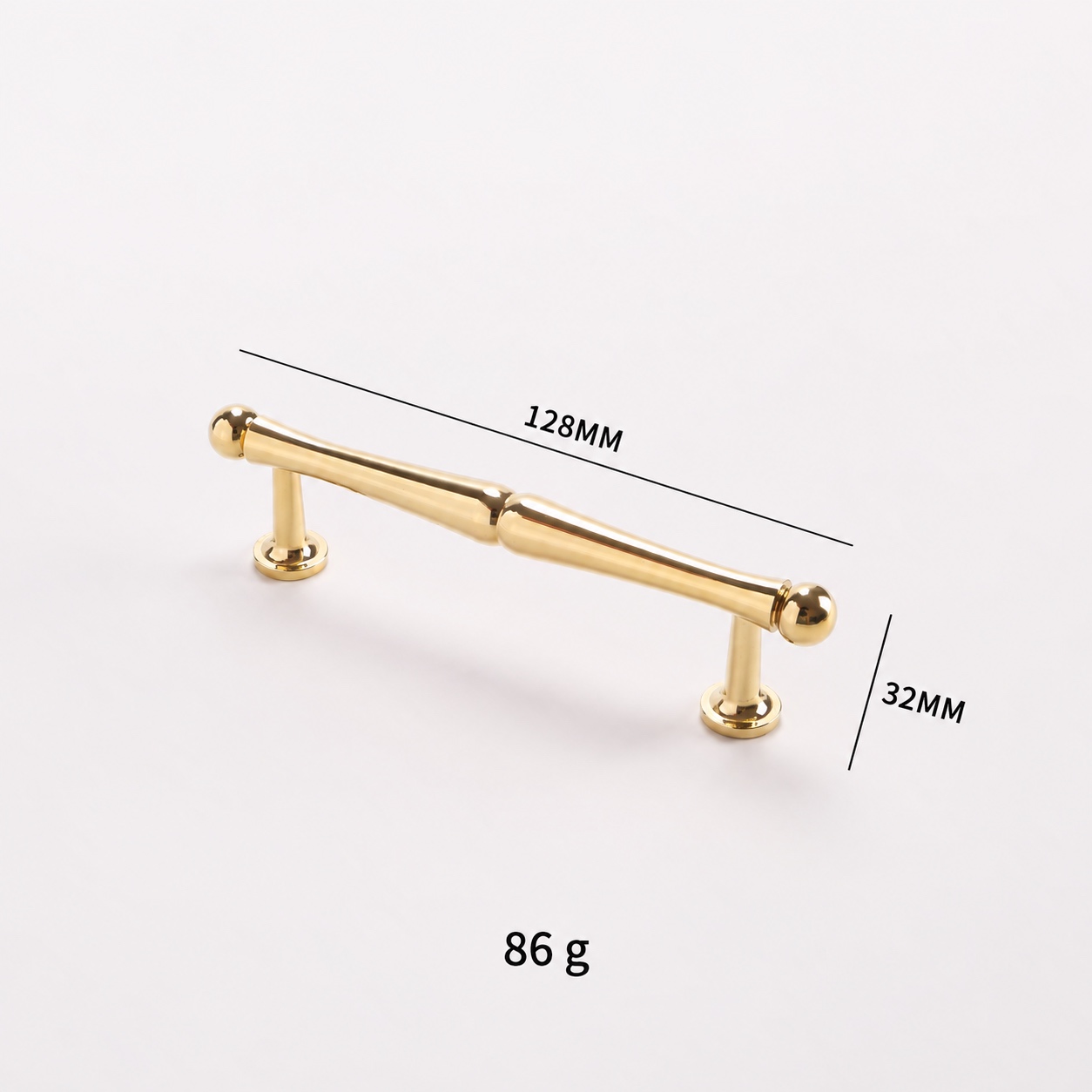 Modern Handles & Knobs T2983 in Solid brass for cabinets, wardrobes and furniture, product number T2983, T2983 - Small gold