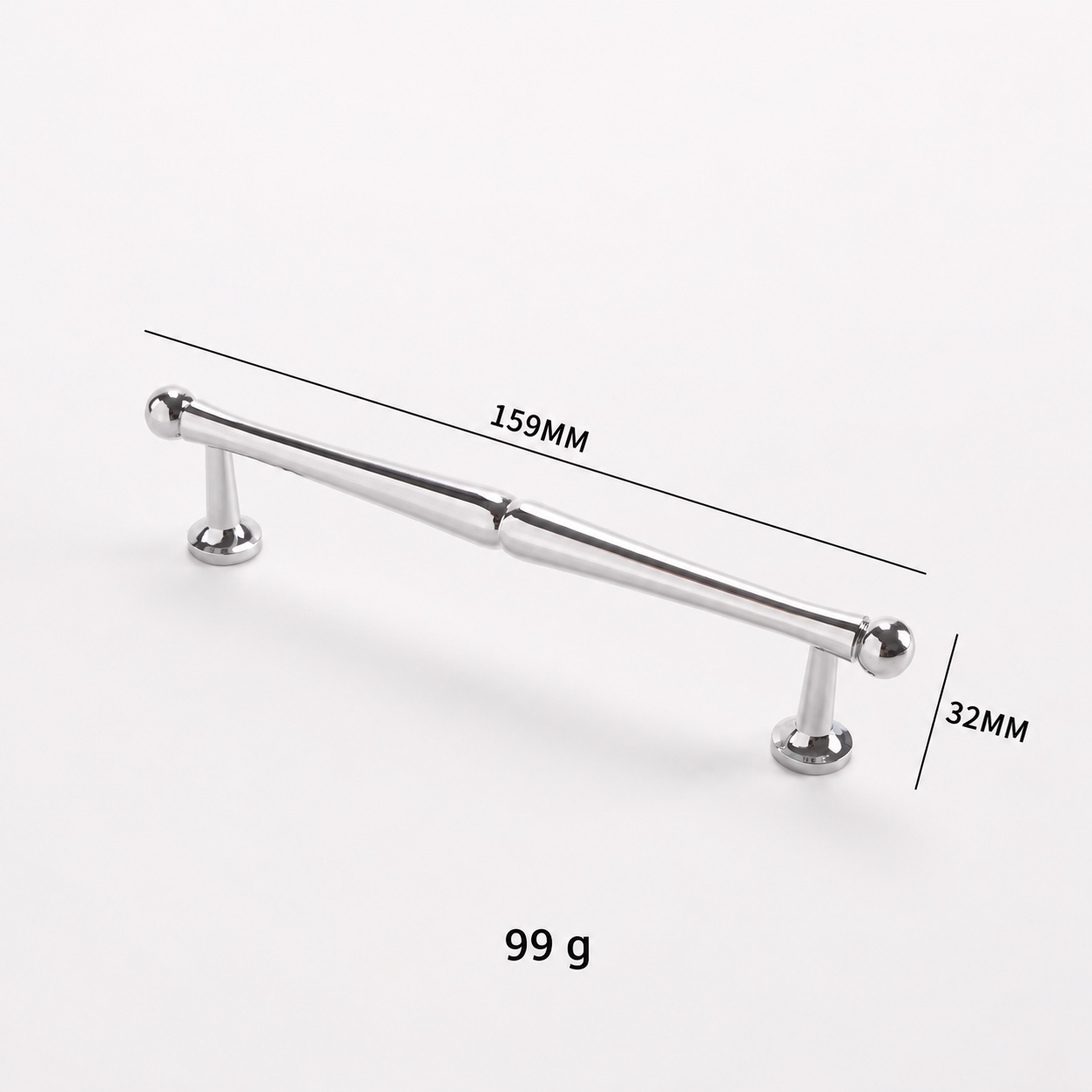 Modern Handles & Knobs T2983 in Solid brass for cabinets, wardrobes and furniture, product number T2983, T2983 - Large silver