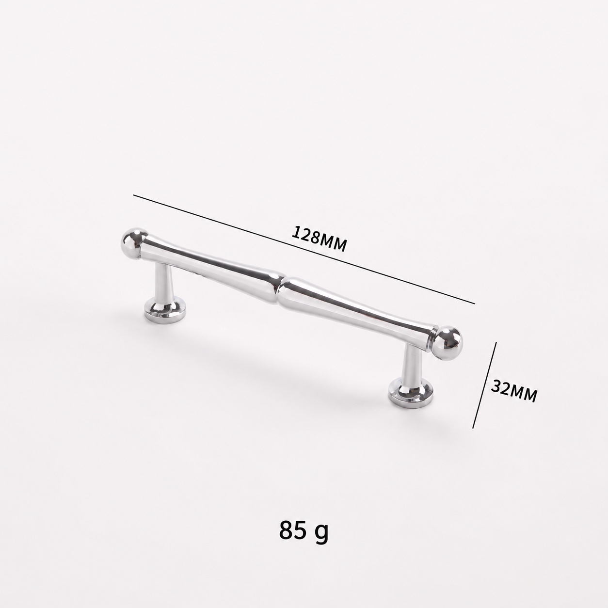 Modern Handles & Knobs T2983 in Solid brass for cabinets, wardrobes and furniture, product number T2983, T2983 - Small silver