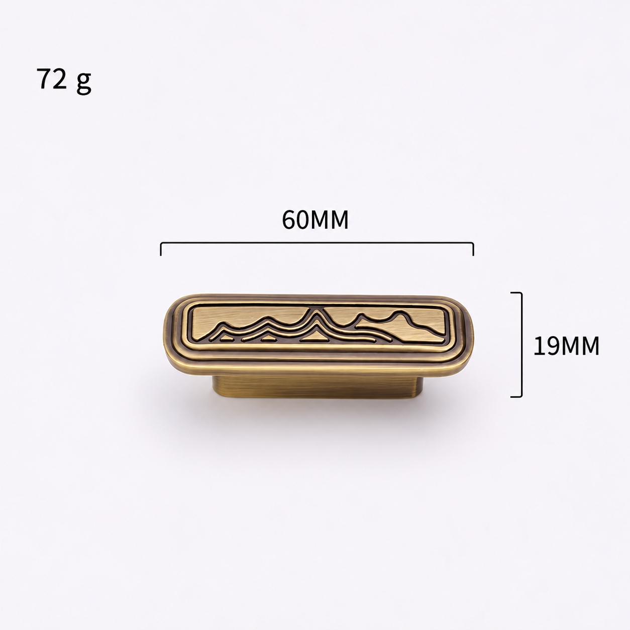 Modern Handles & Knobs T2984 in Solid brass for cabinets, wardrobes and furniture, product number T2984, T2984 - Antique bronze - 60mm