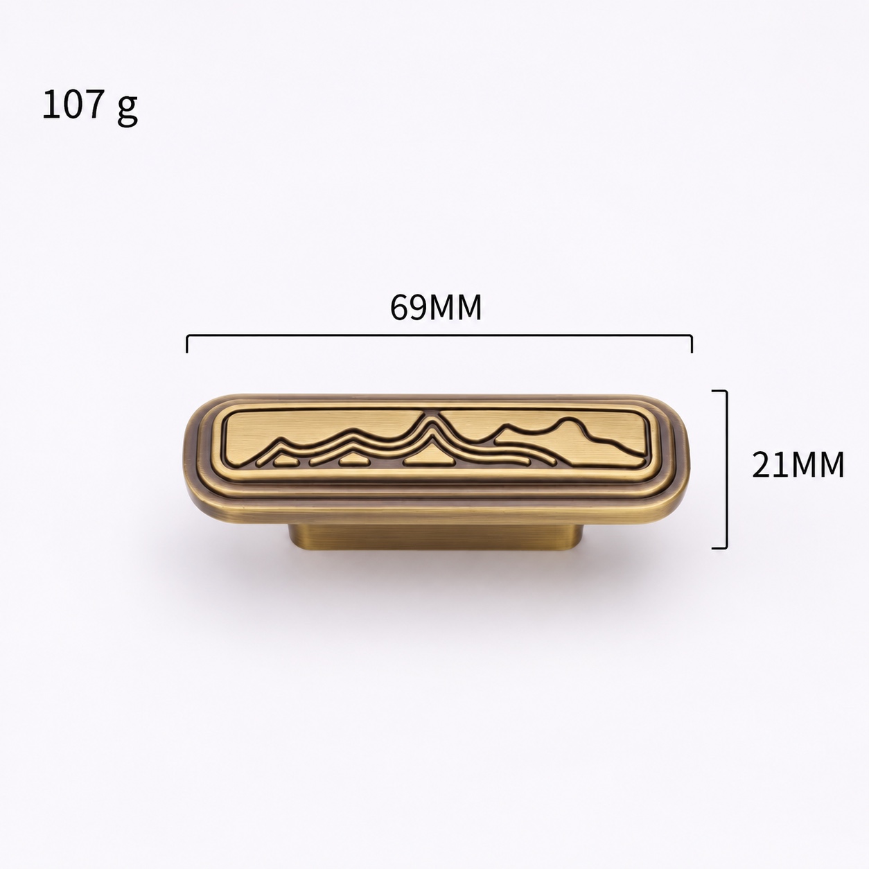 Modern Handles & Knobs T2984 in Solid brass for cabinets, wardrobes and furniture, product number T2984, T2984 - Antique bronze - 69mm