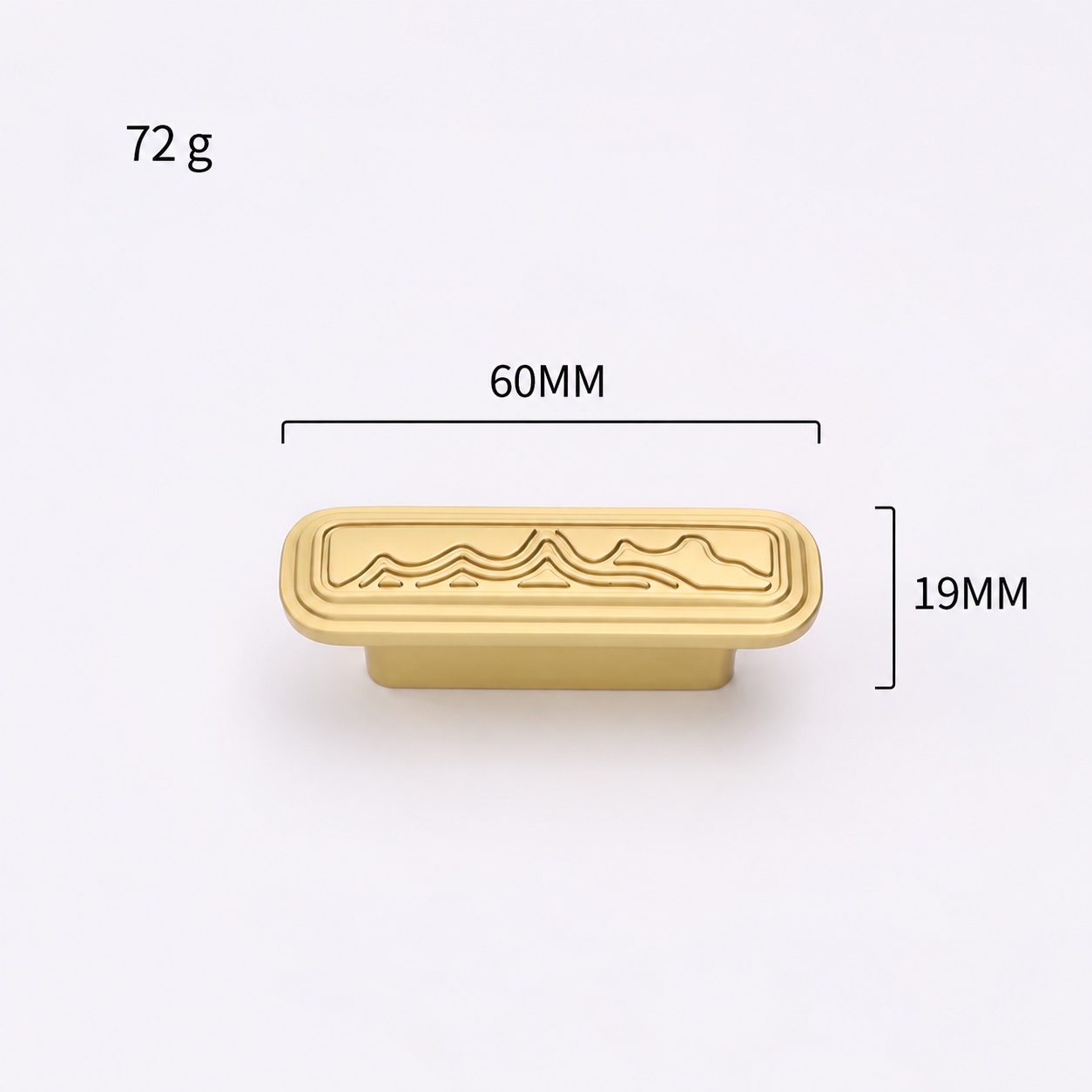 Modern Handles & Knobs T2984 in Solid brass for cabinets, wardrobes and furniture, product number T2984, T2984 - Brass - 60mm