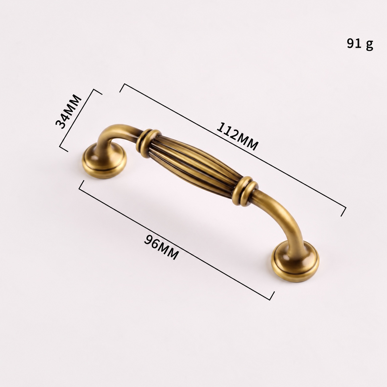 Modern Handles & Knobs T2985 in Solid brass for cabinets, wardrobes and furniture, product number T2985, T2985 - Antique bronze - 112mm