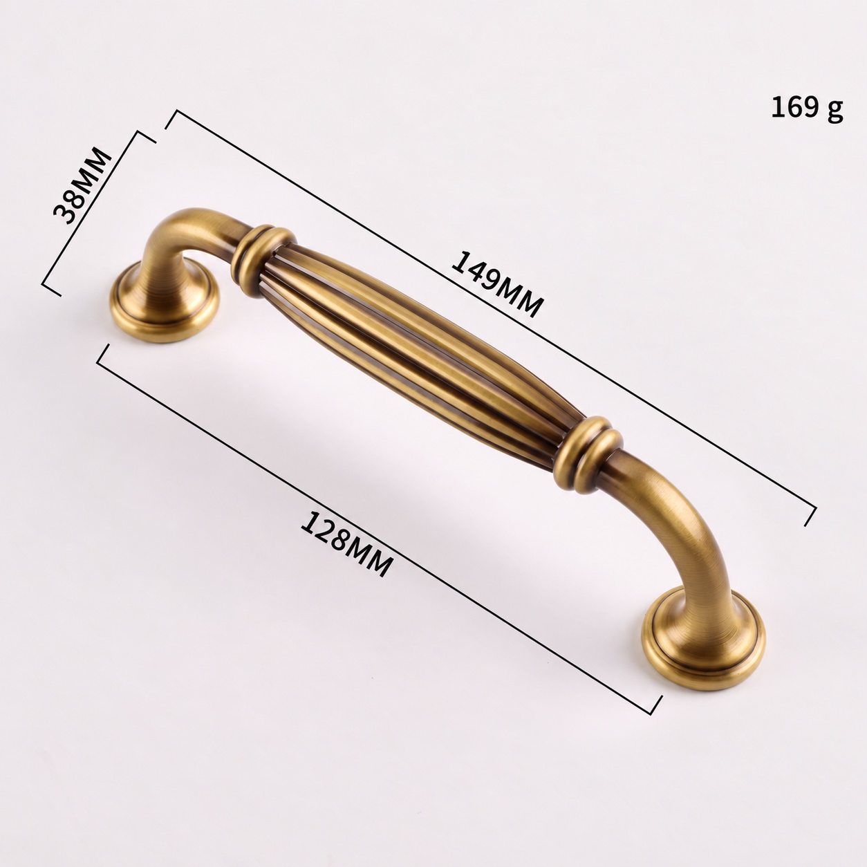 Modern Handles & Knobs T2985 in Solid brass for cabinets, wardrobes and furniture, product number T2985, T2985 - Antique bronze - 149mm