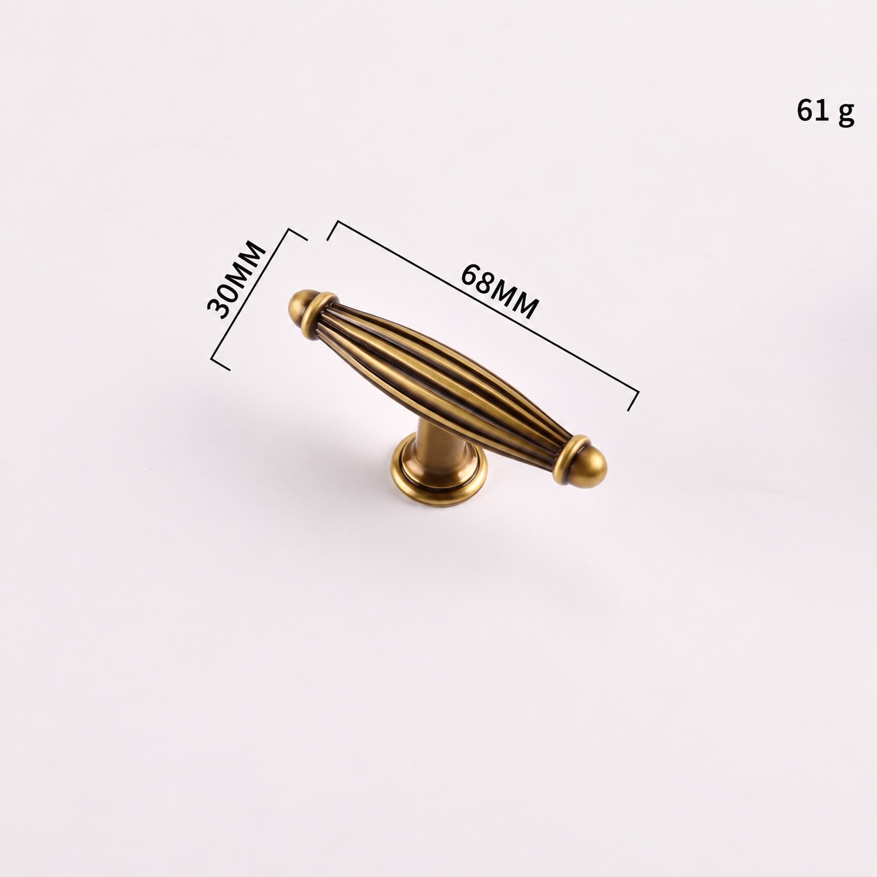 Modern Handles & Knobs T2985 in Solid brass for cabinets, wardrobes and furniture, product number T2985, T2985 - Antique bronze - 68mm