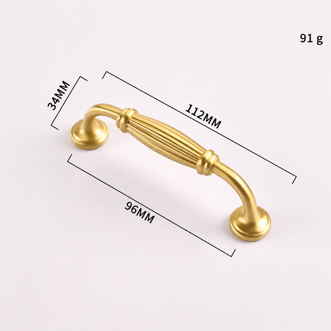 Modern Handles & Knobs T2985 in Solid brass for cabinets, wardrobes and furniture, product number T2985, T2985 - Matte - 112mm