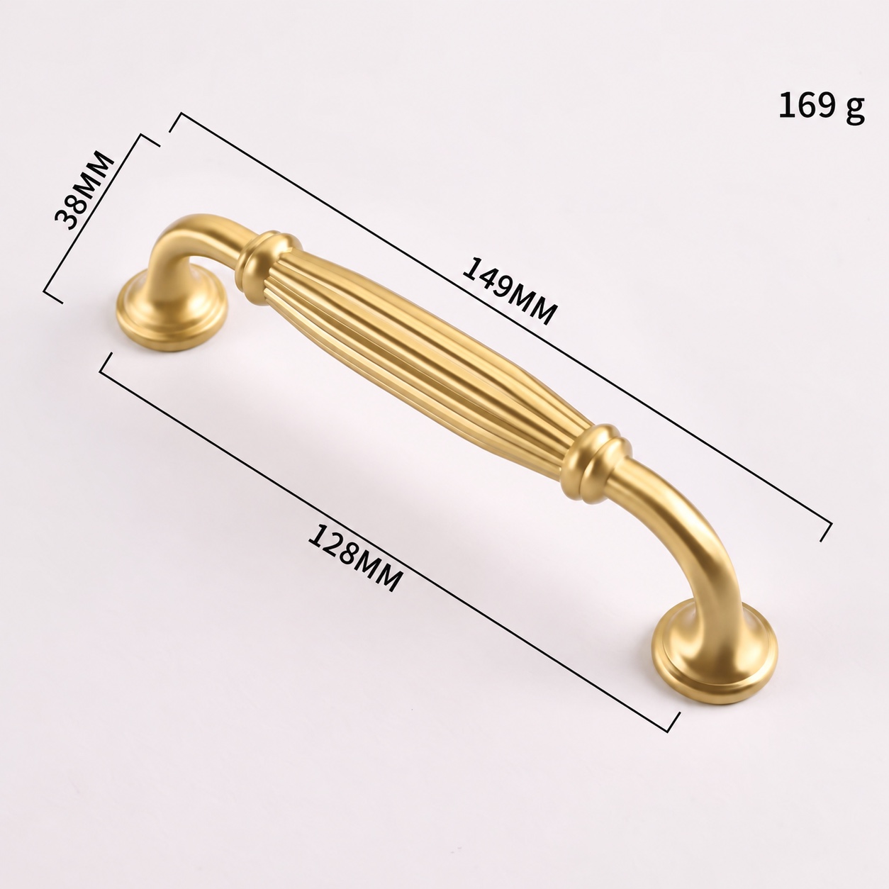 Modern Handles & Knobs T2985 in Solid brass for cabinets, wardrobes and furniture, product number T2985, T2985 - Matte - 149mm