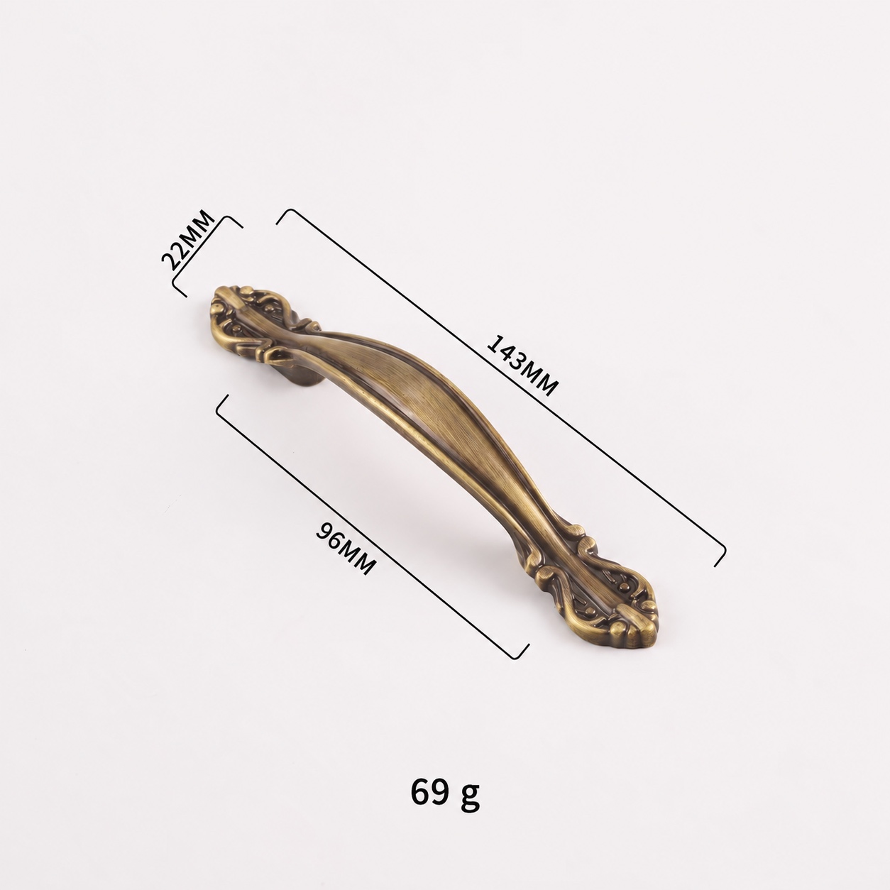 Modern Handles & Knobs T2986 in Solid brass for cabinets, wardrobes and furniture, product number T2986, T2986 - Antique bronze - 143mm