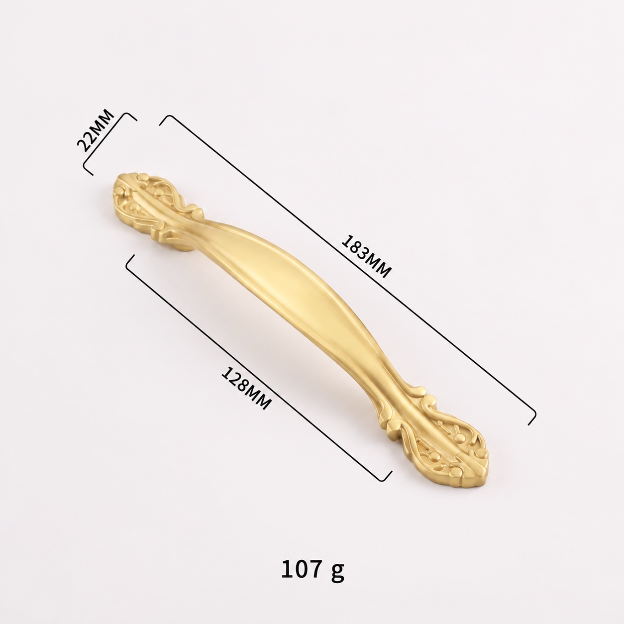 Modern Handles & Knobs T2986 in Solid brass for cabinets, wardrobes and furniture, product number T2986, T2986 - Matte - 183mm