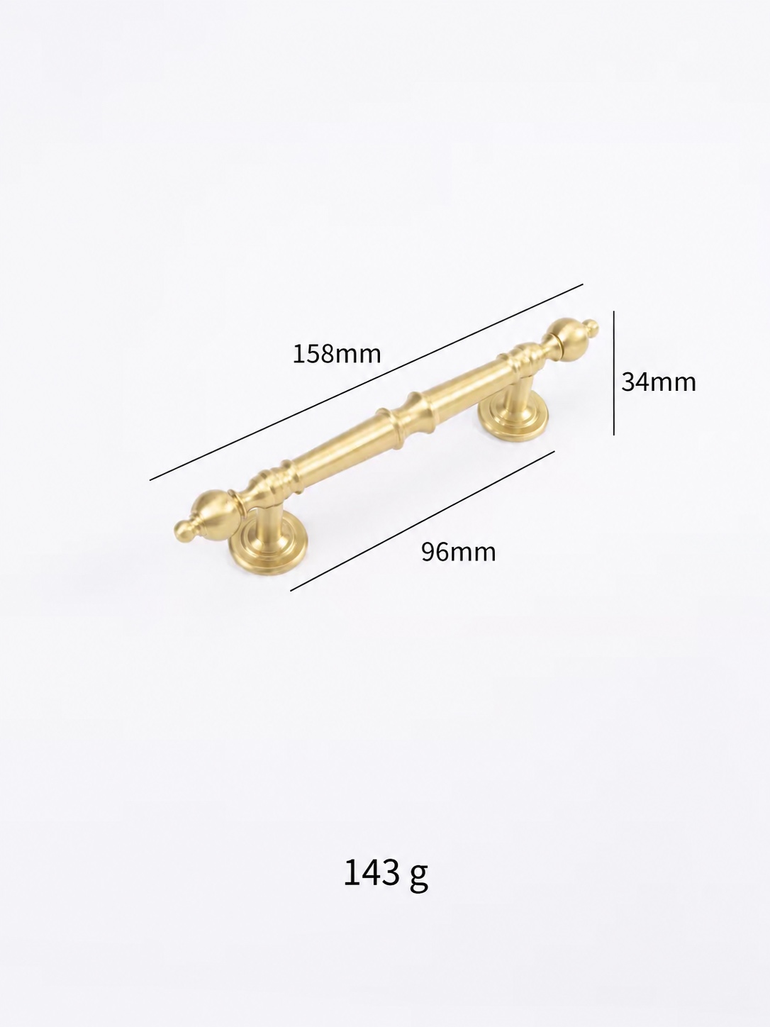 Modern Handles & Knobs T2987 in Solid brass for cabinets, wardrobes and furniture, product number T2987, T2987 - Matte - 158mm