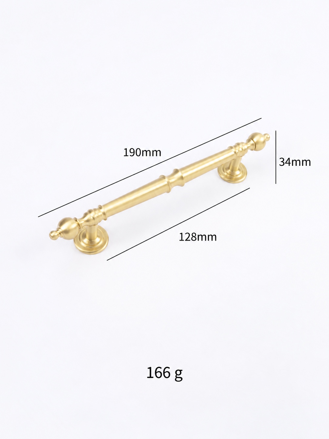 Modern Handles & Knobs T2987 in Solid brass for cabinets, wardrobes and furniture, product number T2987, T2987 - Matte - 190mm