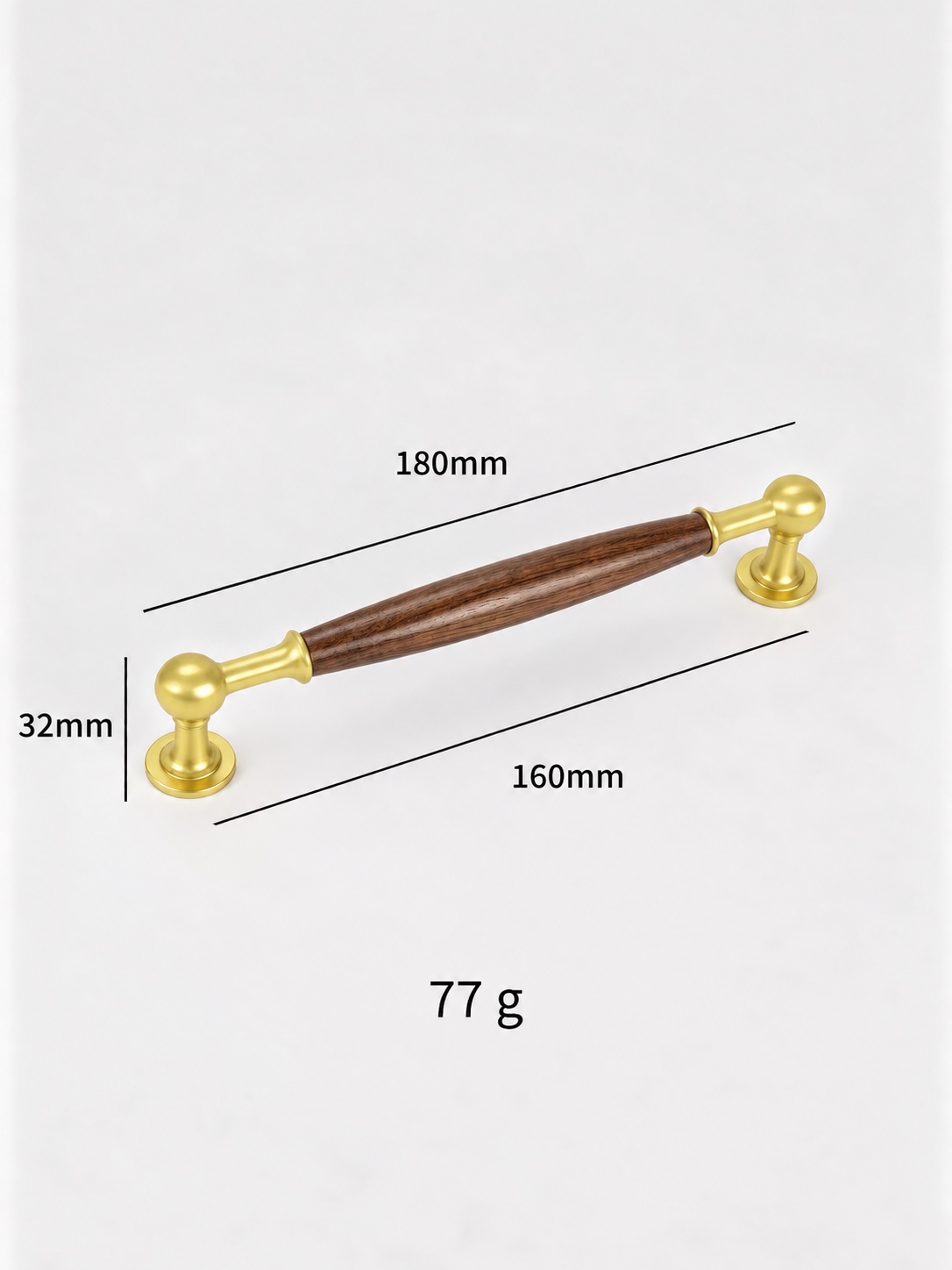 Modern Handles & Knobs T2999 in Solid brass for cabinets, wardrobes and furniture, product number T2999, T2987 - Matte - 180mm