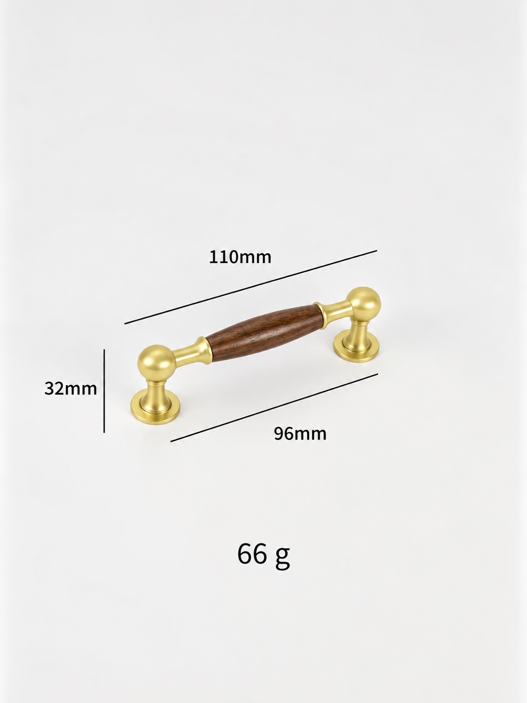 Modern Handles & Knobs T2999 in Solid brass for cabinets, wardrobes and furniture, product number T2999, T2999 - Matte - 110mm