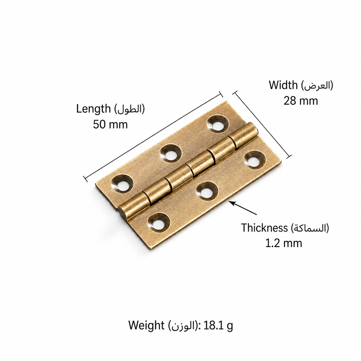 Bolts & Hinges T3602&T3606 in Solid brass for doors and furniture hardware, product number T3602&T3606, T3602 - Antique bronze - 50mm