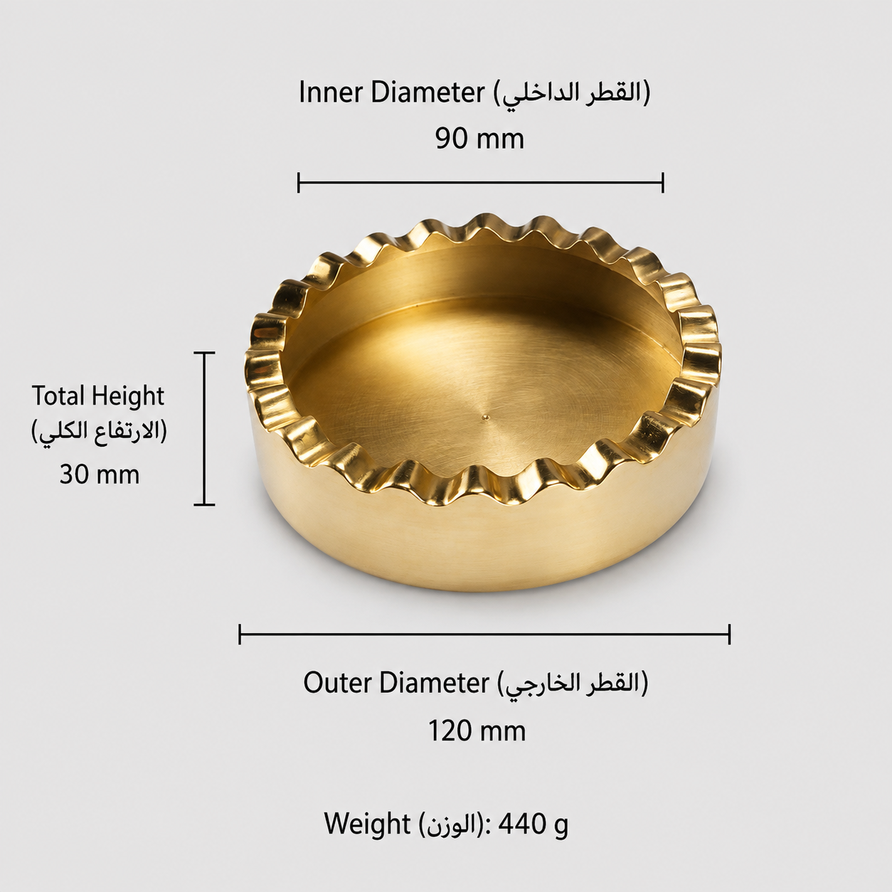 Home Accessories Ashtray II in Solid brass for home interiors and tabletop settings, product number 烟灰缸1, Ripple style