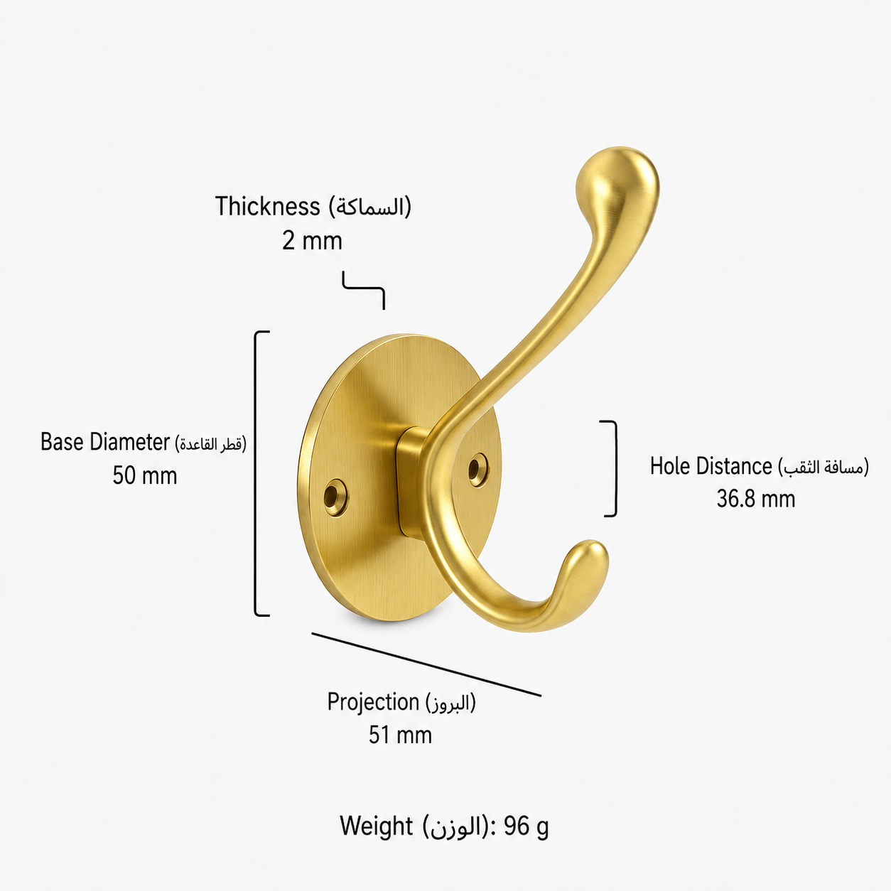 Hooks & Wall Mounts 1613 in Solid brass for wall-mounted storage and utility areas, product number 1613, 1613 - Screw - mount style