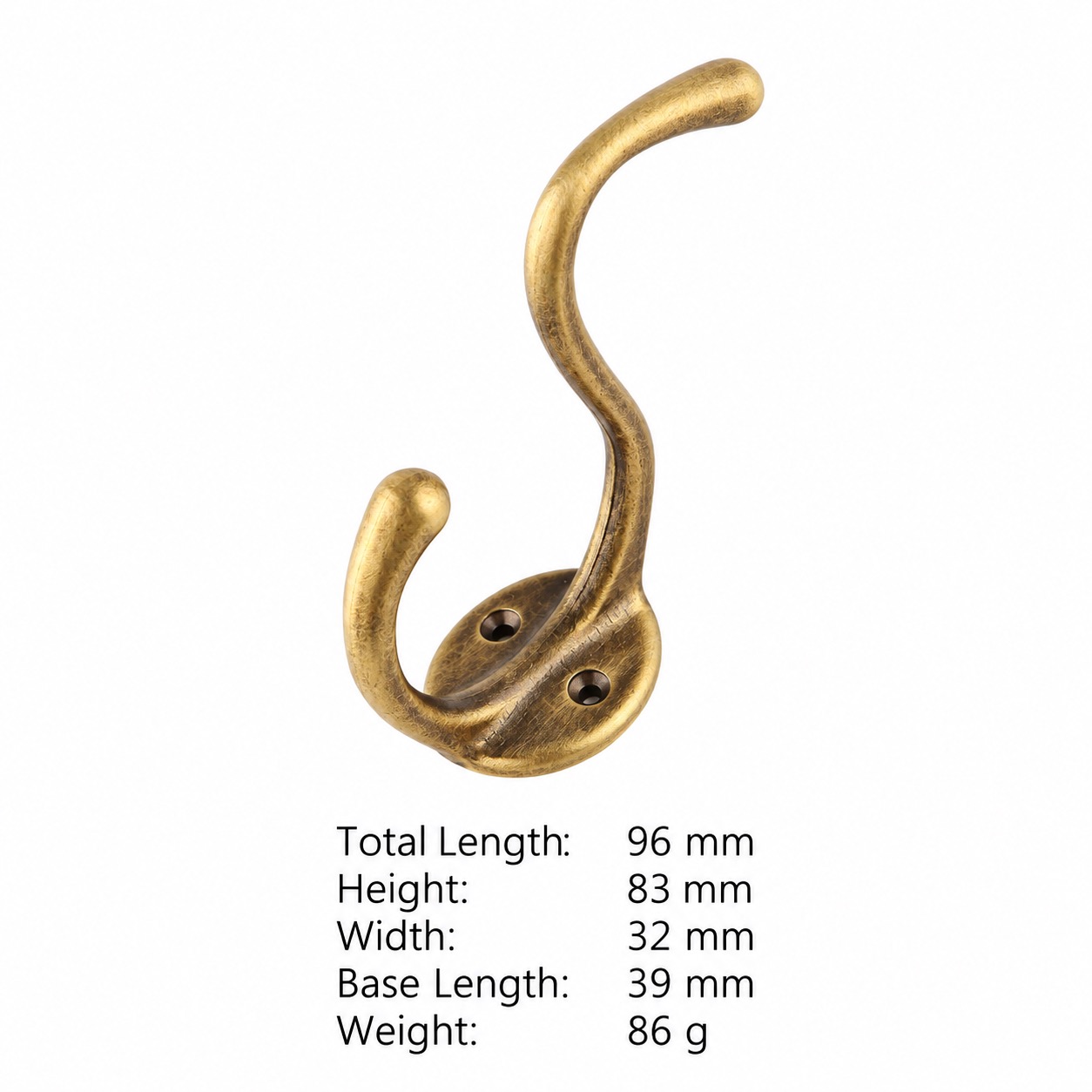 Hooks & Wall Mounts T1605 in Solid brass for wall-mounted storage and utility areas, product number T1605, T1605 - Antique bronze