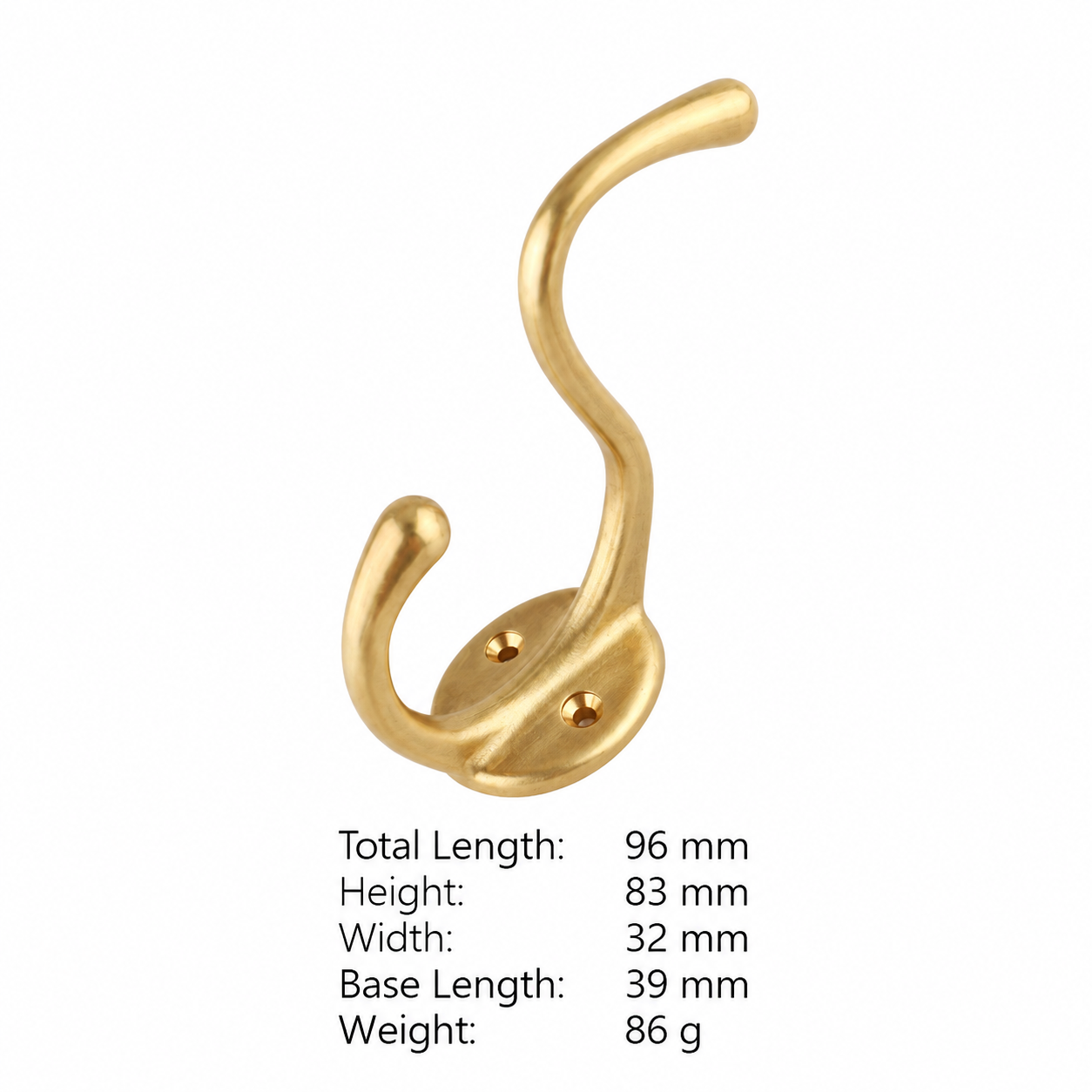 Hooks & Wall Mounts T1605 in Solid brass for wall-mounted storage and utility areas, product number T1605, T1605 - Brass