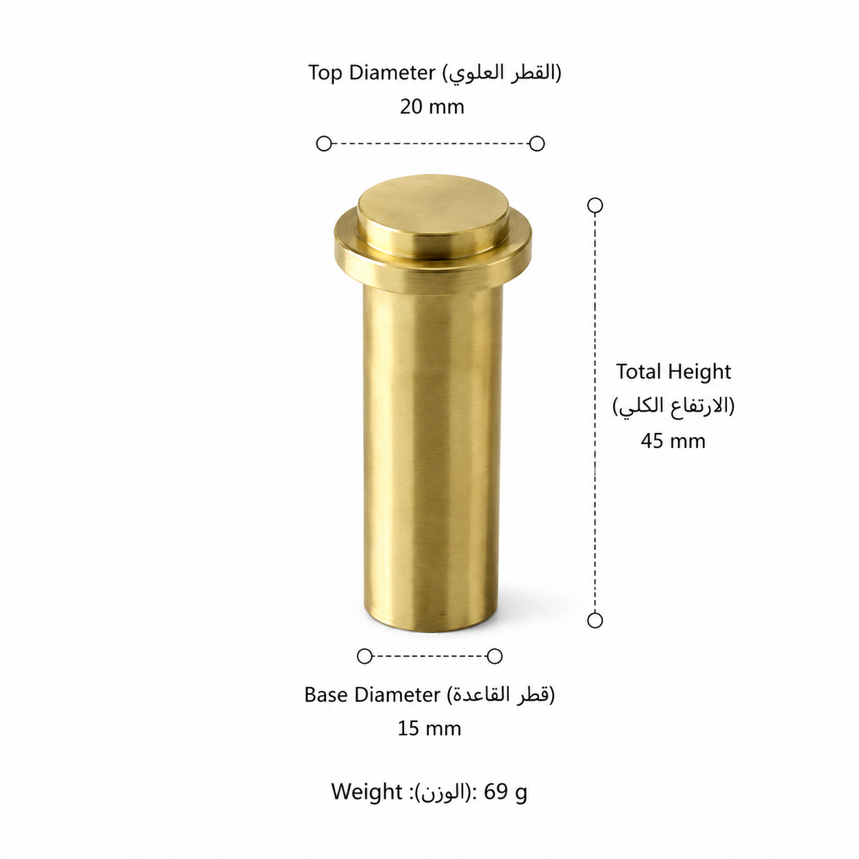 Hooks & Wall Mounts T1620 in Solid brass for wall-mounted storage and utility areas, product number T1620, T1620 - Matte - 45mm