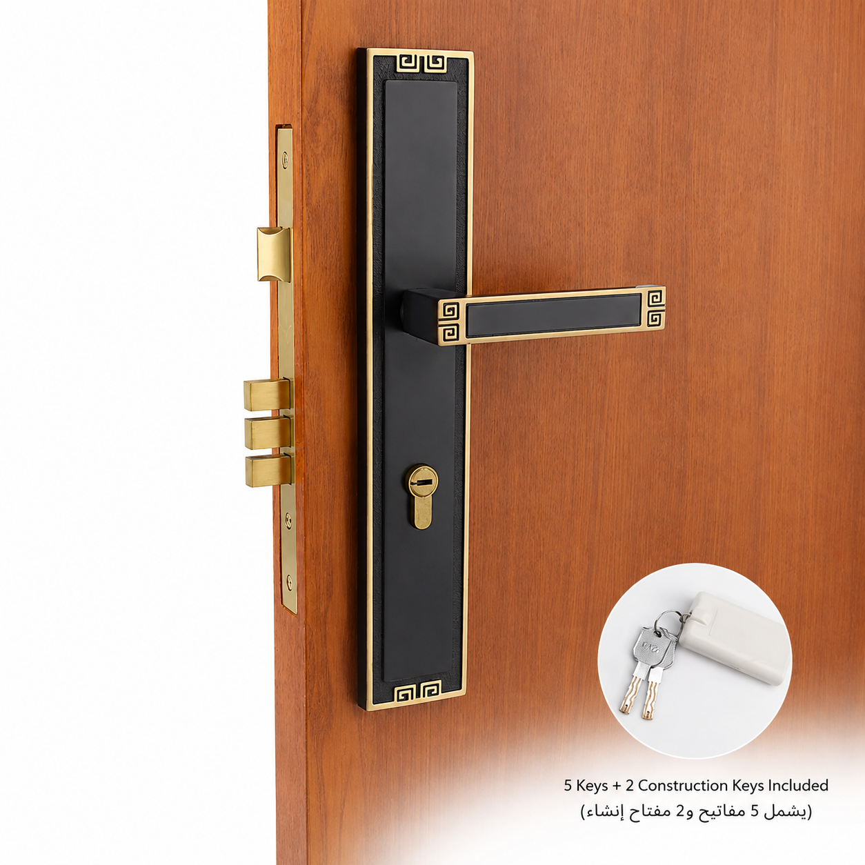 Door Locks, Levers & Stops T6002 in Solid brass for doors and door hardware projects, product number T6002, T6002 - Black antique bronze - Right opening