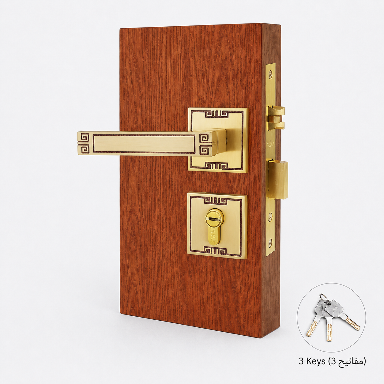 Door Locks, Levers & Stops T6006 in Solid brass for doors and door hardware projects, product number T6006, T6006 - Rose gold - Left opening