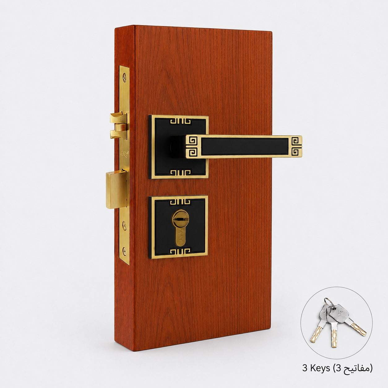 Door Locks, Levers & Stops T6006 in Solid brass for doors and door hardware projects, product number T6006, T6006 - Black antique bronze - Right opening