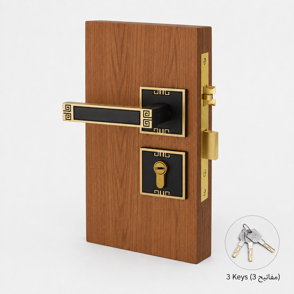Door Locks, Levers & Stops T6006 in Solid brass for doors and door hardware projects, product number T6006, T6006 - Black antique bronze - Left opening